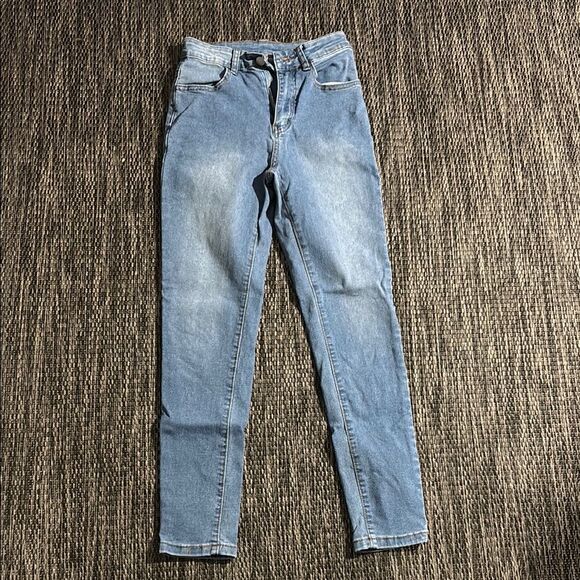 SHEIN Denim - SHEIN High Rise Skinny Jeans blue